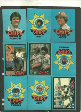 1979 Donruss Chips Stickers Cards Complete Set C.  H.  I.  P.  S Non Sport