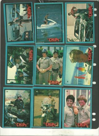 1979 Donruss CHIPS Stickers Cards Complete Set C.  H.  I.  P.  S Non Sport 7