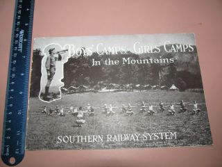 Antique Southern Railway Brochure Boys And Girls Camps In The Mountains Map