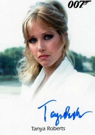 James Bond Full Bleed Autograph Trading Card Signed By Tanya Roberts 1 As Stacey