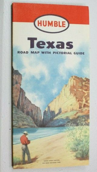 1950 Texas Road Map - - Humble Oil And Refining Company
