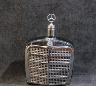 Rare Vintage Mercedes - Benz Radiator Grille Decanter With Mercedes Badge Stopper