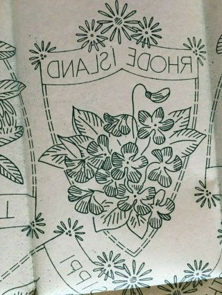 Vintage Alice Brooks 50 State Flowers Hot Iron Transfers Embroidery Quilt 5