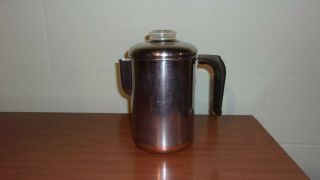Vintage Revere Ware Coffee Pot Percolator 8 Cup Copper Bottom Pre 1968