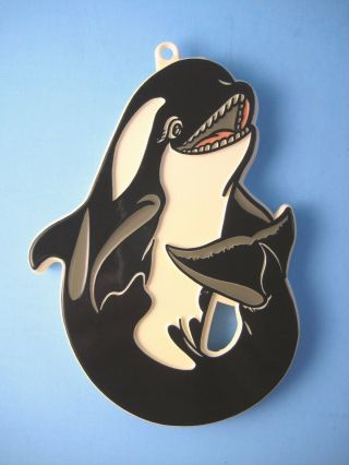 Vintage 1981 Monogram Sea World Orca Killer Whale Painted Plastic Cookie Cutter