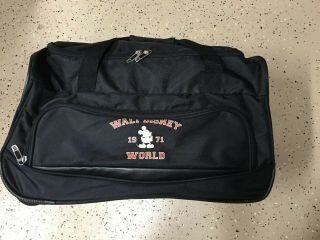 Vintage Walt Disney World Luggage Rolling Bag Carry On Mickey Mouse Duffel 1971