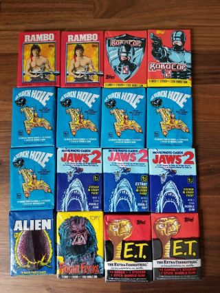 Movie Wax 50 Packs Superman Jaws ET Grease Roger Rabbit Rambo Tron Alien More 4