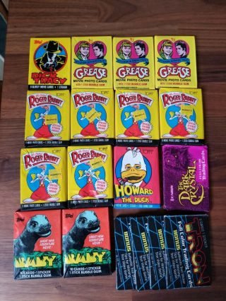 Movie Wax 50 Packs Superman Jaws ET Grease Roger Rabbit Rambo Tron Alien More 6
