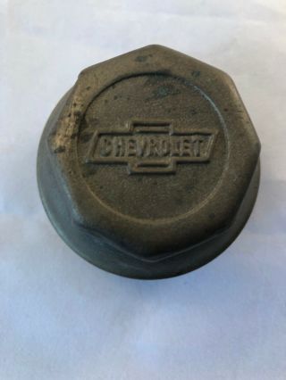 Vintage Chevrolet Brass Threaded Grease Cap Dust Cover Hub Center Axle