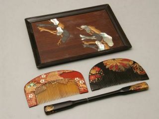 Japanese - - - Comb Gold Lacquer /// Spiral Chopsticks - - - G15