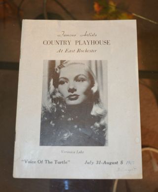 Veronica Lake In The Play " Voice Of The Turtle " 1957 With 2 Candid Photos