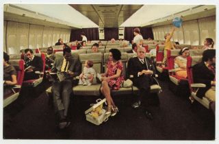 Pan Am 747 Vintage Aviation Advertising Postcard