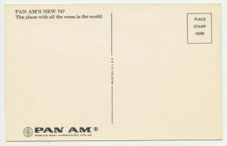 Pan Am 747 Vintage Aviation Advertising Postcard 2