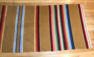 Vintage Colorful Wool Saltillo Serape Mexican Blanket Runner Rug 90” X 30” 2
