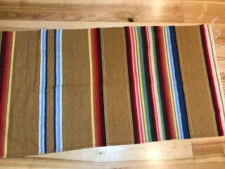 Vintage Colorful Wool Saltillo Serape Mexican Blanket Runner Rug 90” X 30” 4