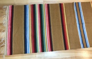 Vintage Colorful Wool Saltillo Serape Mexican Blanket Runner Rug 90” X 30” 5