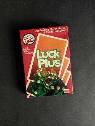 Vintage 1983 Luck Plus Card Dice Game Complete By Uno