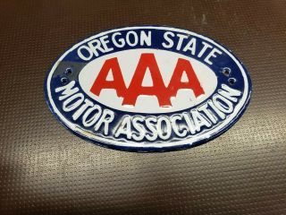 Antique Oregon State Aaa Auto Club Car Badge 1910 - 40 