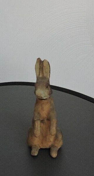 Vintage Papier Mache Candy Container Bunny With Pop Off Head