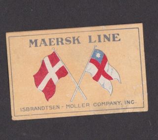 Ae Old Matchbox Label Sweden Ddddd7 The Maersk Line Flag