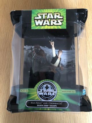Star Wars - Silver Anniversary; Han Solo & Chewbacca Action Figure Bnib - Vintage