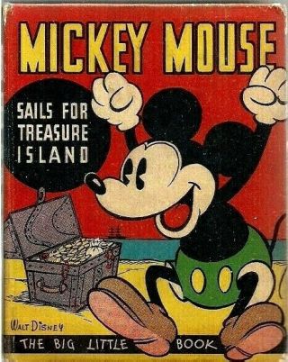 Mickey Mouse Sails For Treasure Island 1933 Hc 750 Disney Blb,  $150v
