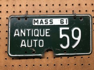 Massachusetts License Plate Antique Auto Rare 1961 Model T A Ford 2 Digit Yom 59