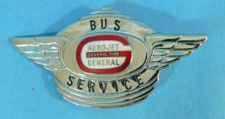 Rare Areojet General General Tire Bus Service Hat Badge