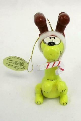 1983 Vintage R.  Dakin & Co.  Wooden Odie Christmas Ornament Garfield