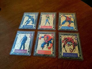 1994 Marvel Spider Man Fleer Gold Web Insert 6 Card Set