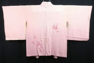 06a15248 Silk Japanese Kimono Haori Jacket Gradation Embroidery Rose