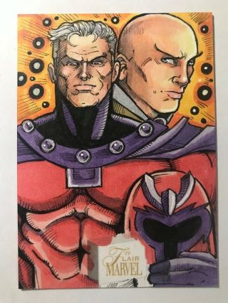 2019 Flair Marvel Artist Sketch Hand - Drawn Card Michael Mastermaker Auto 1 Of 1