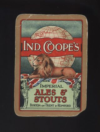 Vintage Swap/playing Card Ind Coopes Imperial Ales & Stouts Lion Union Jack Flag