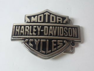 2005 Harley Davidson Black & Chrome Bar And Shiel Logo Belt Buckle