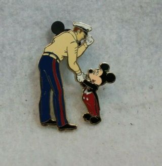Disney Parks Pin Mickey Mouse Shaking Hands Says Thanks Marines 31777