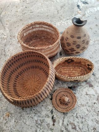 Antique Pit River/klamath/modoc Native/indian Basket/bowl - Northern California