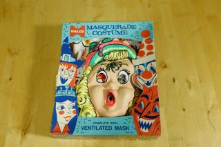 Vintage Halloween Child Size Halco Masquerade Costume Mask Little Miss Muffet