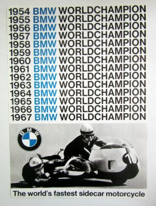Vintage German Bmw Advertising Poster, .  The World 
