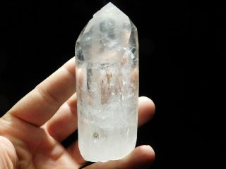 A Larger Polished Semi Translucent Quartz Crystal Point From Brazil 257gr e 3