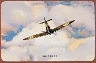 Playing Cards 1 Single Swap Card Vintage English Named - Spitfire Ww2 Raf Plane