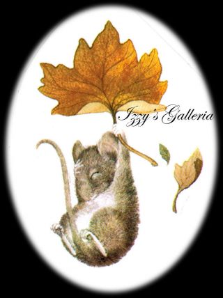 Current Critters Linda K Powell Autumn Leaf Mouse Hanging Mice Die - Cut Stickers