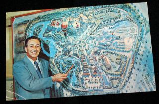 Disneyland 1955 Peter Ellenshaw Map Postcard Walt Disney Television Debut