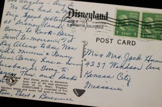 Disneyland 1955 Peter Ellenshaw Map Postcard Walt Disney Television Debut 2