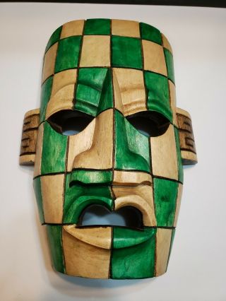 Hand Carved And Painted Wood Wall Art Tribal Mask