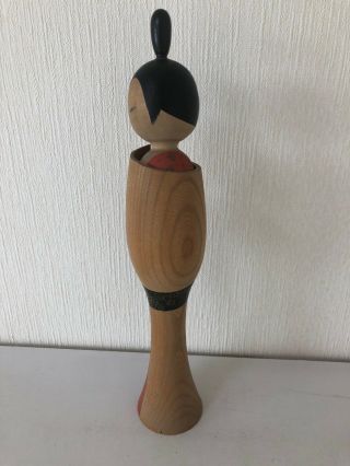 Japanese sosaku kokeshi doll by Kuribayashi Issetsu 11.  5 inches 29.  5 cm 5
