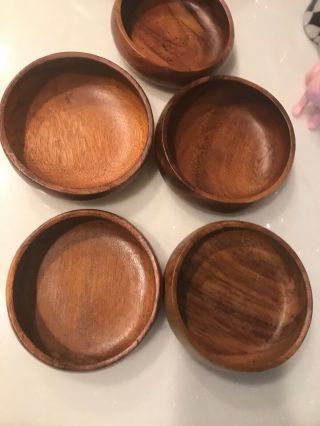 Monkey Pod Wood Salad Bowl Set 8 Piece From Philippines Acacia Monkeypod