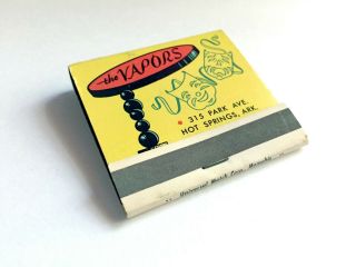 Vintage Matchbook Cover The Vapors Hot Springs,  Ark Coffee Diner Yellow