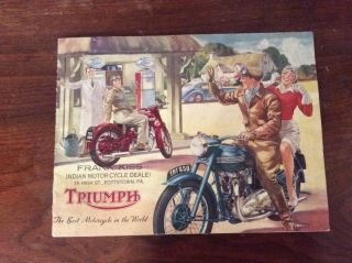 1952 Triumph Motorcycle Dealer Color Brochure