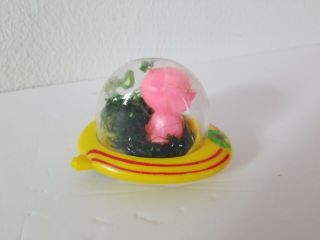 Vtg Hard Plastic Easter Pink Chick In Space Car Bubble Top Easter Unlimited