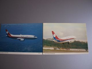 6 Dan Air London Postcards A300,  B727,  B737 - 200,  B737 - 300,  BAe 146 & BAC 1 - 11 3